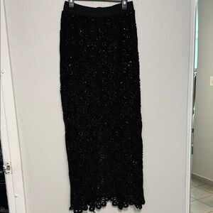 Crochet Black Lace Skirt